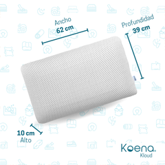 Almohada Koena® Kloud Memory Foam | Funda Lavable | Hipoalergénica | Tamaño Estándar