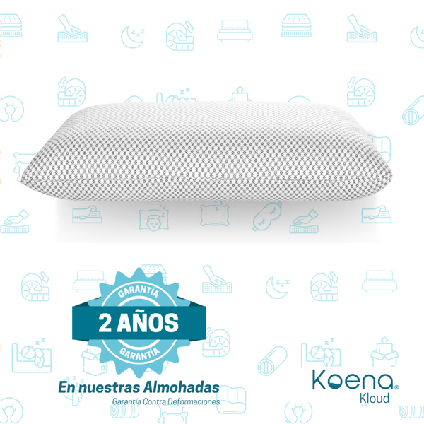 Almohada Koena® Kloud Memory Foam | Funda Lavable | Hipoalergénica | Tamaño Estándar