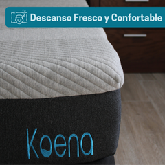 Colchón de Espuma Koena con Firmeza Semi Firme I Altura 25cm I Espuma de alta tecnología que da soporte I Libera Puntos de Presión I Evita transferencia de Movimiento I Funda con Cierre I Anti-Ácaros I Hipoalergénico