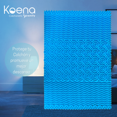 Colchoneta de Memory Foam con infusión de micro perlas Cool Gel I Altura de 5 cm I Protege tu Colchón por más Tiempo I Diseño Ergonómico con Tecnología para un mejor descanso I Hipoalergénica I Anti-ácaros I Brinda Soporte y Libera puntos de Presión I Garantía de 5 Años I Topper I  Protector de Colchón I  Oferta