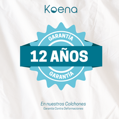 Colchón de Memory Foam Koena  I Espuma de alta tecnología que da soporte I Libera Puntos de Presión I Evita transferencia de Movimiento I Funda con Cierre I Anti-Ácaros I Hipoalergénica