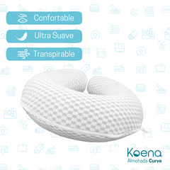 Almohada de Viaje Koena® Curve  | Compacta y Suave | Soporte Ergonómico