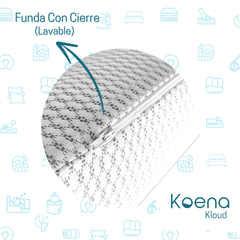 almohada estandar de memoryfoam  suave y comoda  con cierre koena