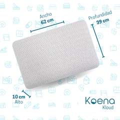 almohada estandar de memoryfoam  suave y comoda koena