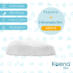 OFERTA Paquete 2 Colchones Koena® Soft Sensitive (Semi Firme) 1 Matrimonial + 1 Individual + GRATIS 2 Almohadas Slim