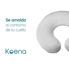 Cómoda y Suave Almohada Koena de viaje de Memory Foam con placa de Gel Inyectada I Permite la Postura adecuada l Funda con Cierre I Hipoalergénica
