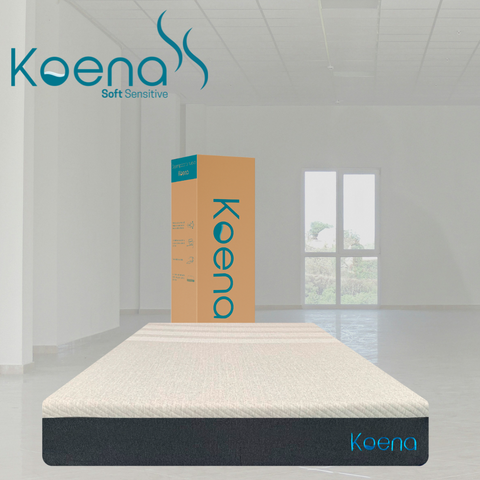 Colchón de Espuma Koena con Firmeza: Semi Firme I Altura: 25cm I Colchón de Espuma de alta tecnología que da soporte I Libera Puntos de Presión I Evita transferencia de Movimiento I Funda con Cierre I Anti-Ácaros I Hipoalergénica