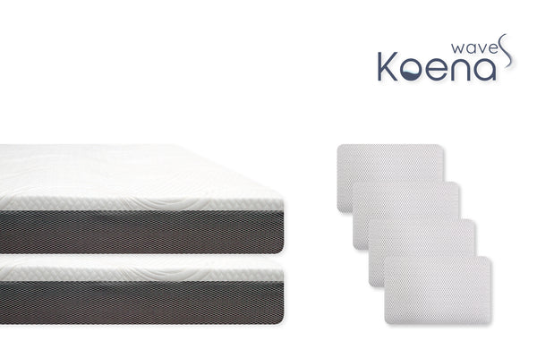 Paquete de 2 colchones Nuevo Koena WaveS: 1 individual y 1 queen size y 4 almohadas de regalo