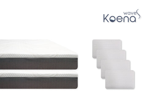 Paquete de 2 colchones Nuevo Koena WaveS: 1 individual y 1 king size y 4 almohadas de regalo